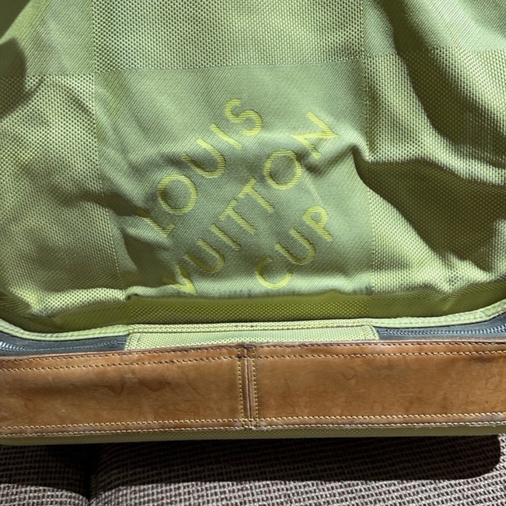 Louis Vuitton Yellow and Tan Canvas Tote with Striped Strap - Picture 6 of 6